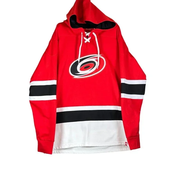 Carolina Hurricanes Fanatics Mens NHL Inside Line Hockey Jersey XL Red Hooded - Picture 1 of 11